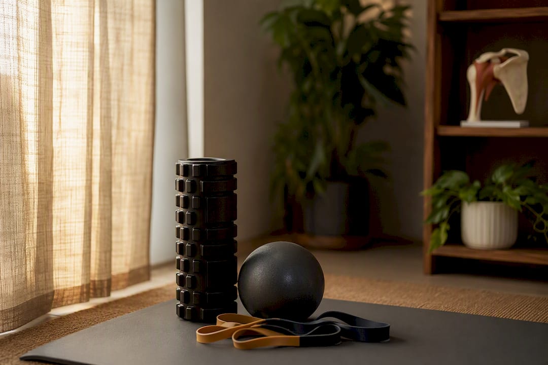 Therapy corner with massage and rehab tools