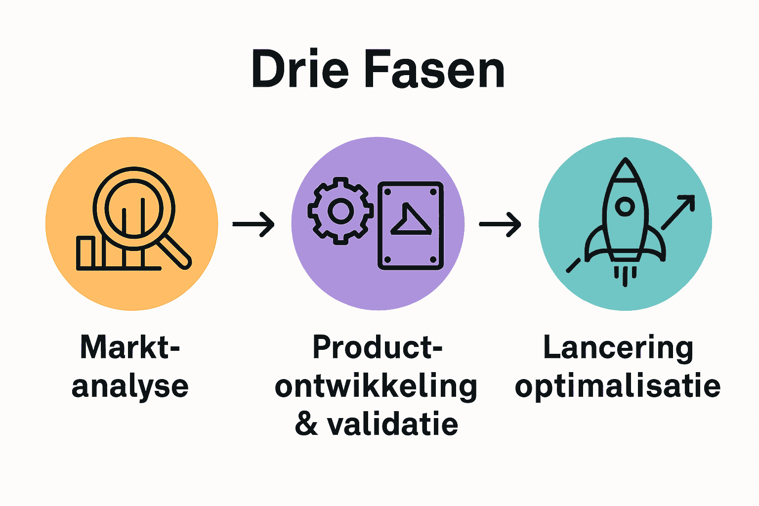 Infographic stappen winstgevende productlancering