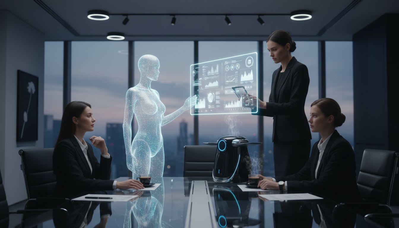 AI-assistent en medewerkers in kantoorsetting