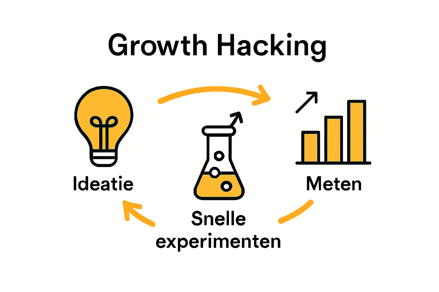 Infographic showing growth hacking process cycle