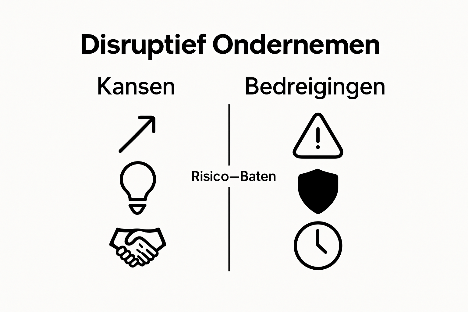 Comparison infographic of disruptive business pros and cons