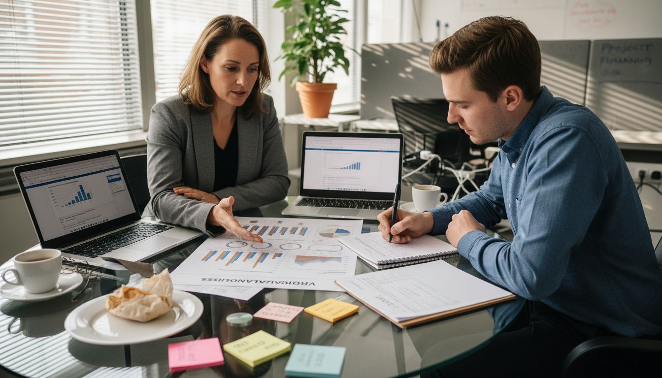 Collega’s gaan in gesprek over verschillende verdienmodellen voor marktplaatsen.