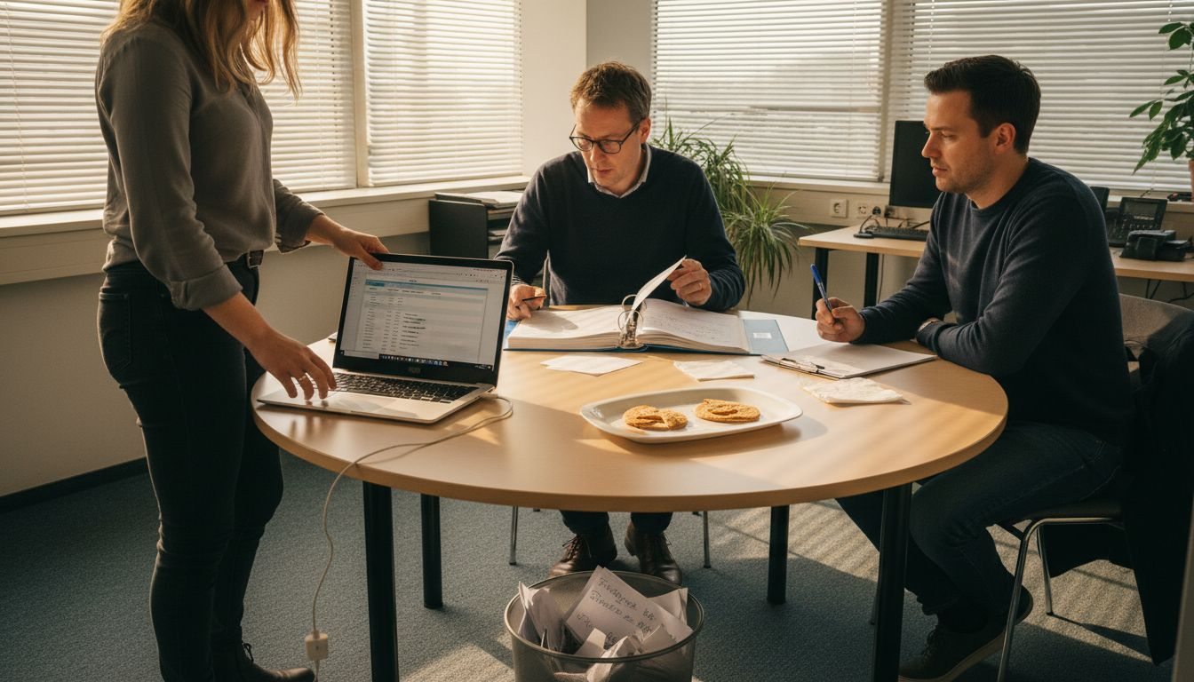 Teamoverleg over concrete stappen naar een duurzamere werkomgeving