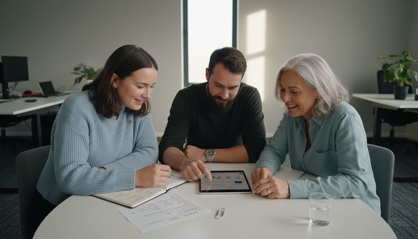 Het team brainstormt samen tijdens een inspirerende innovatiesessie.