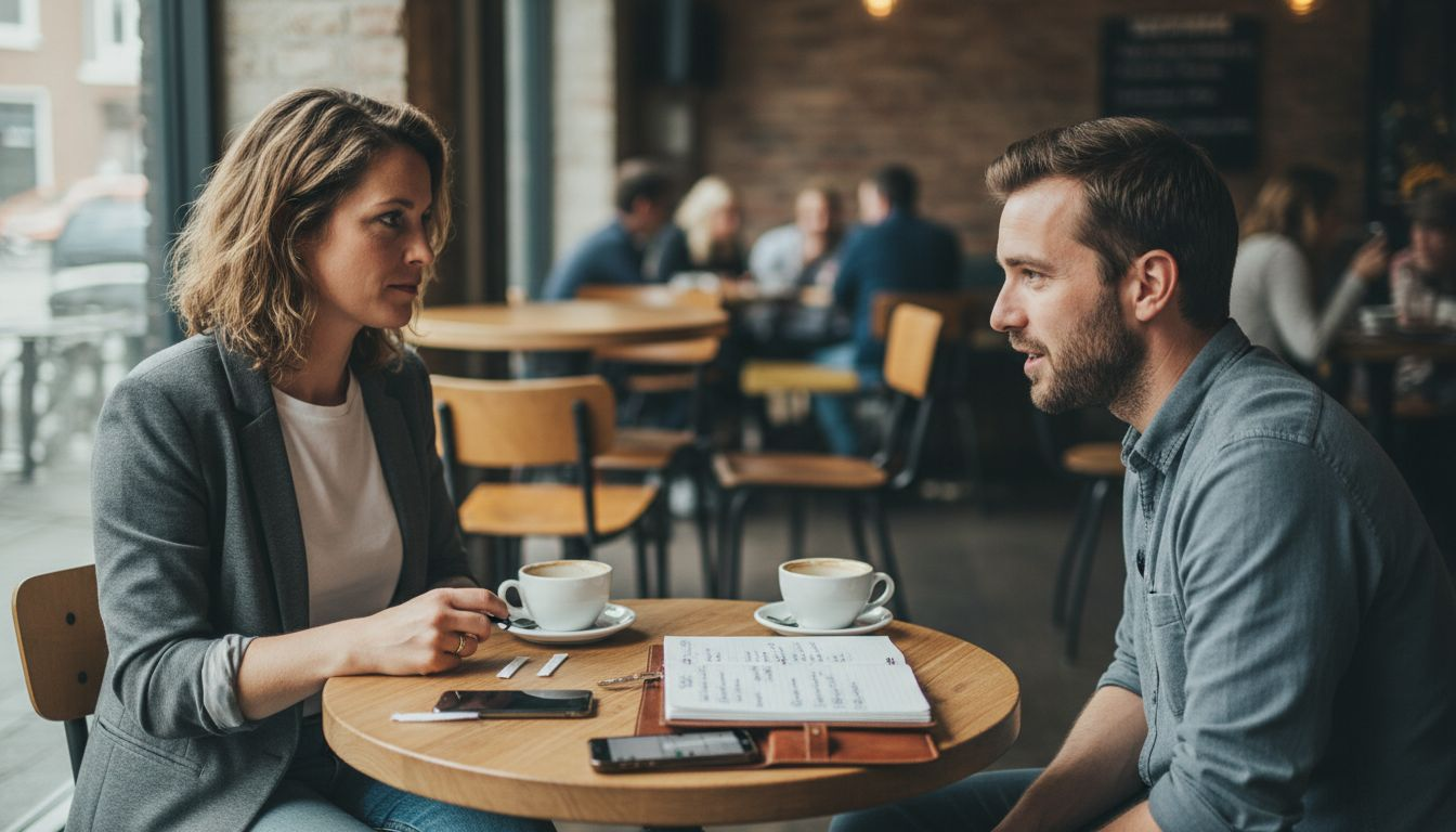 Informeel zakelijk overleg in een koffietentje