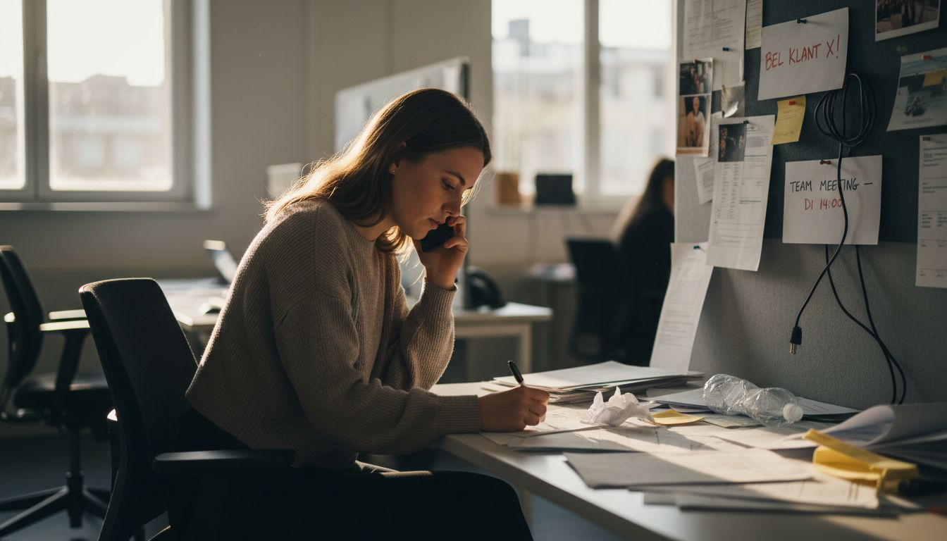 Medewerker klantenservice in gesprek met een klant aan de telefoon