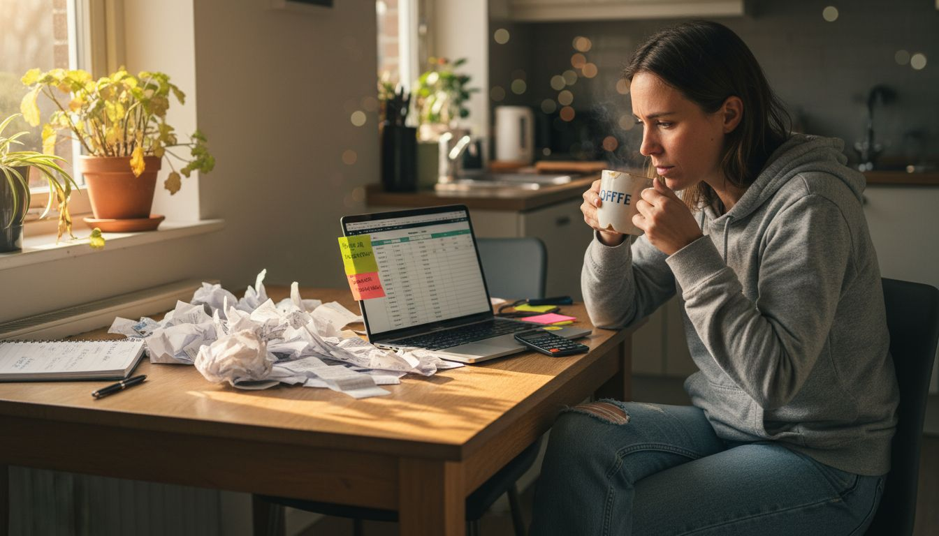 Zelfstandig ondernemer stelt thuis een flexibel budget op