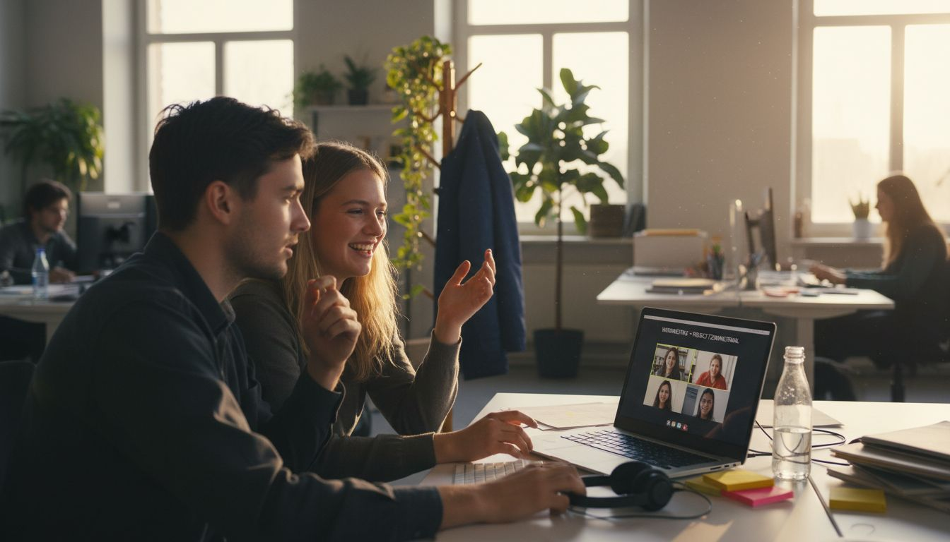 Medewerkers wisselen online kennis uit en sparren met elkaar over nieuwe ideeën.