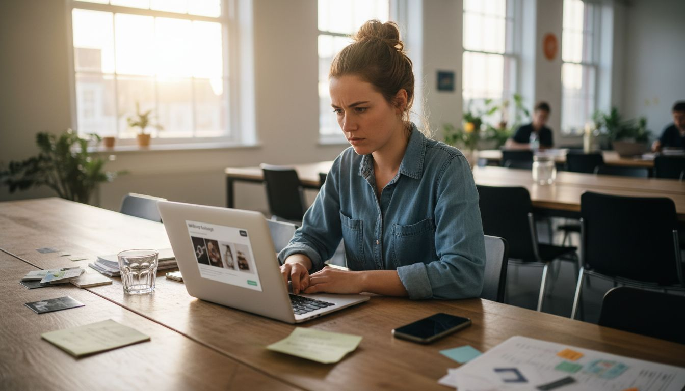 Aan zijn bureau werkt een ondernemer aan het digitaliseren van zijn bedrijf.