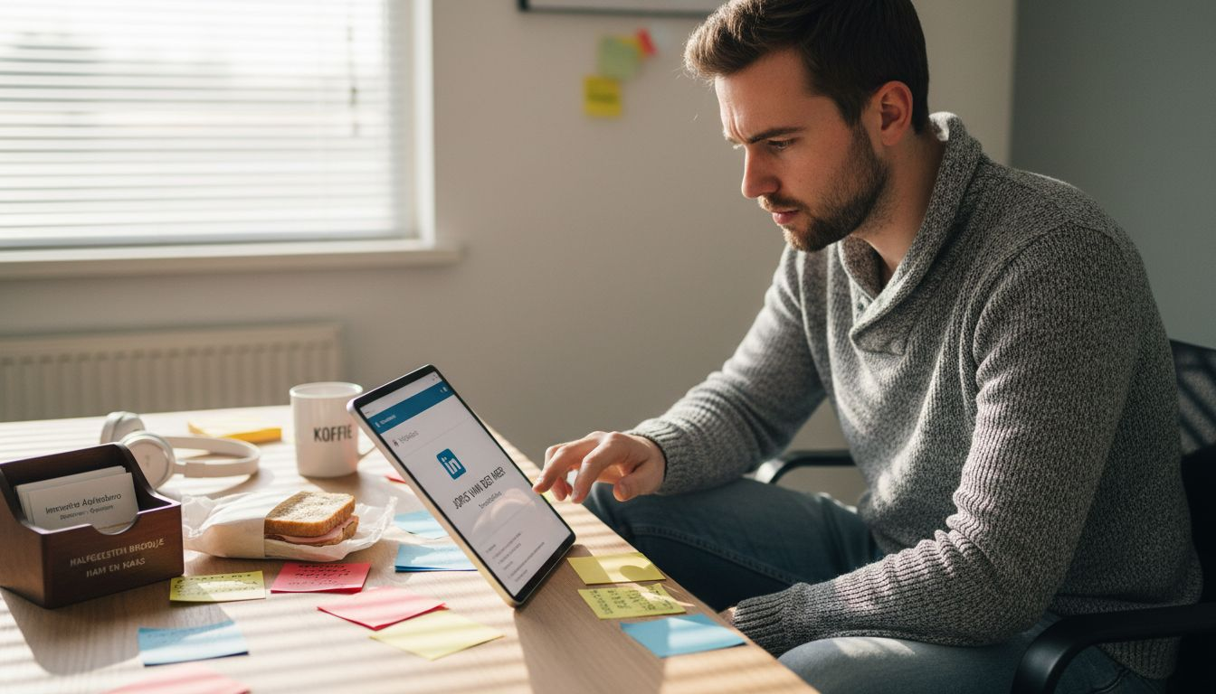 Man werkt zijn socialmediaprofiel bij om het aantrekkelijker te maken