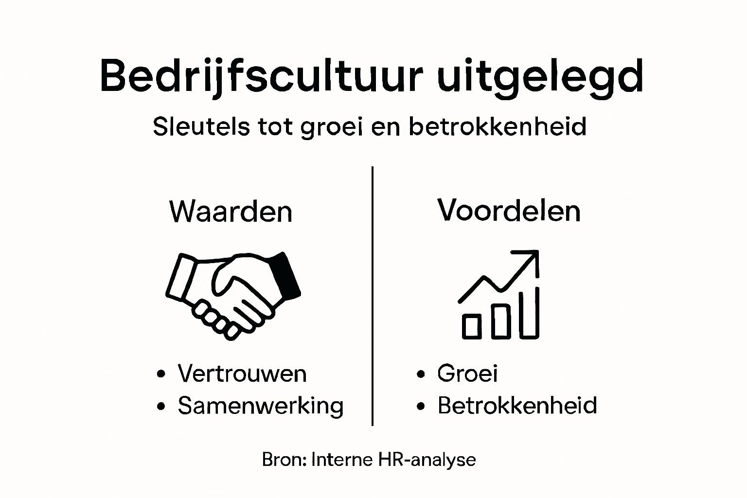 Infographic: de voordelen en kernwaarden van onze bedrijfscultuur in één oogopslag