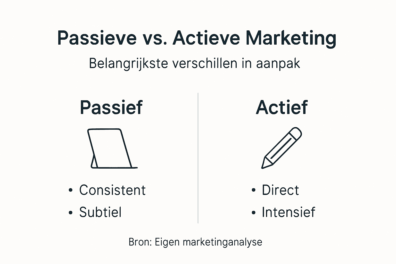 Infographic: passieve marketing versus actieve marketing – wat zijn de verschillen?