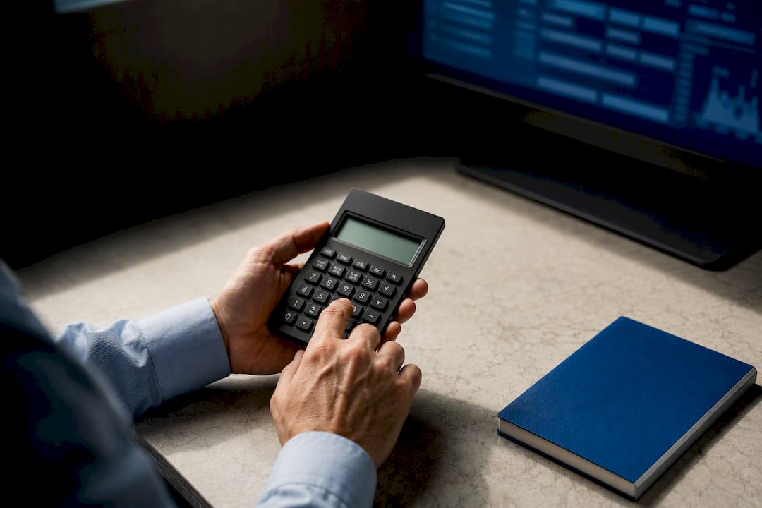 Analyst calculating market capitalization