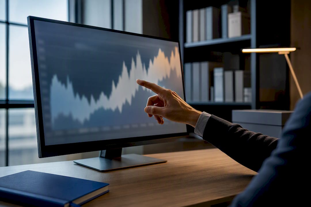 Analyst reviewing historical market cap data