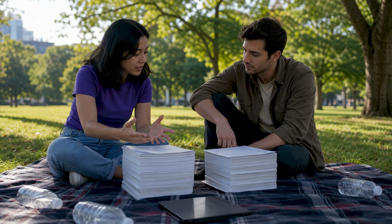 Hands comparing free and paid wholesale directories