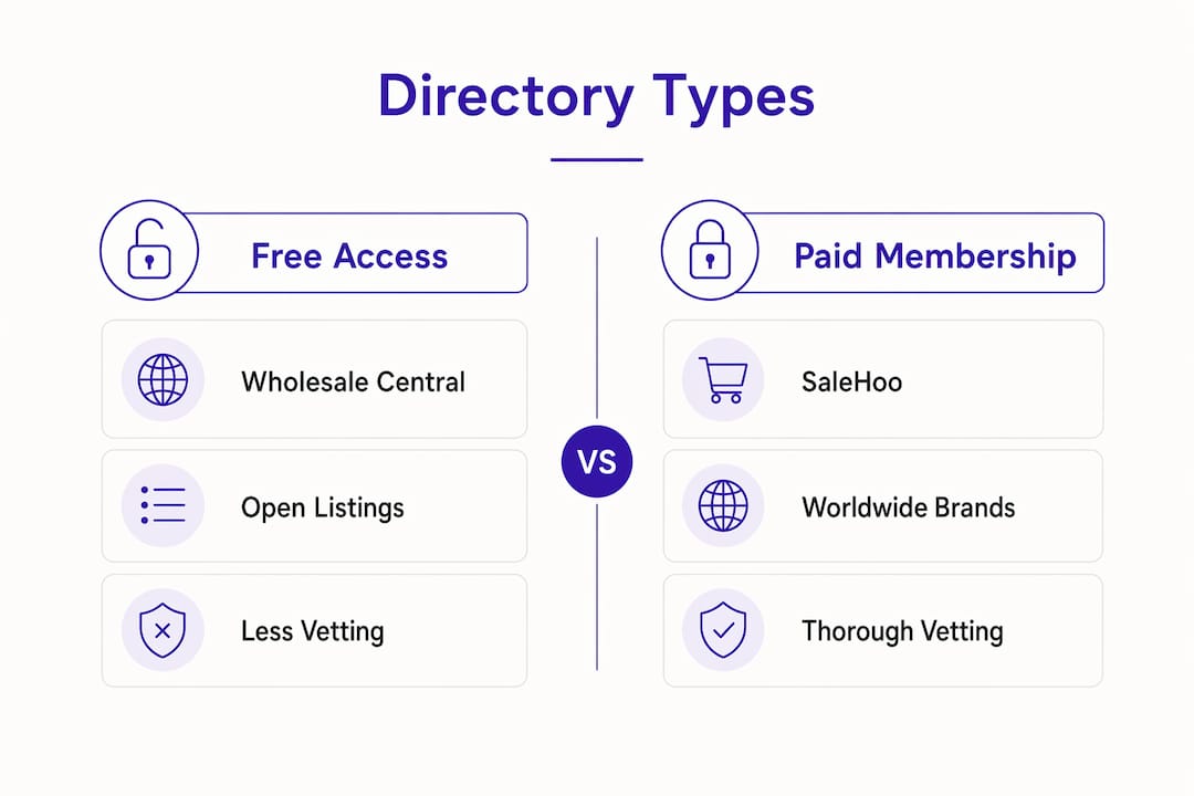 Infographic comparing free and paid wholesale directories