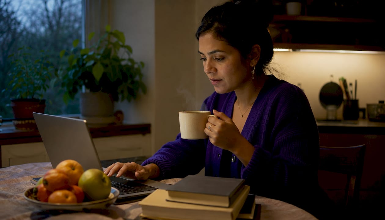Woman working on laptop outdoors with SmartScout