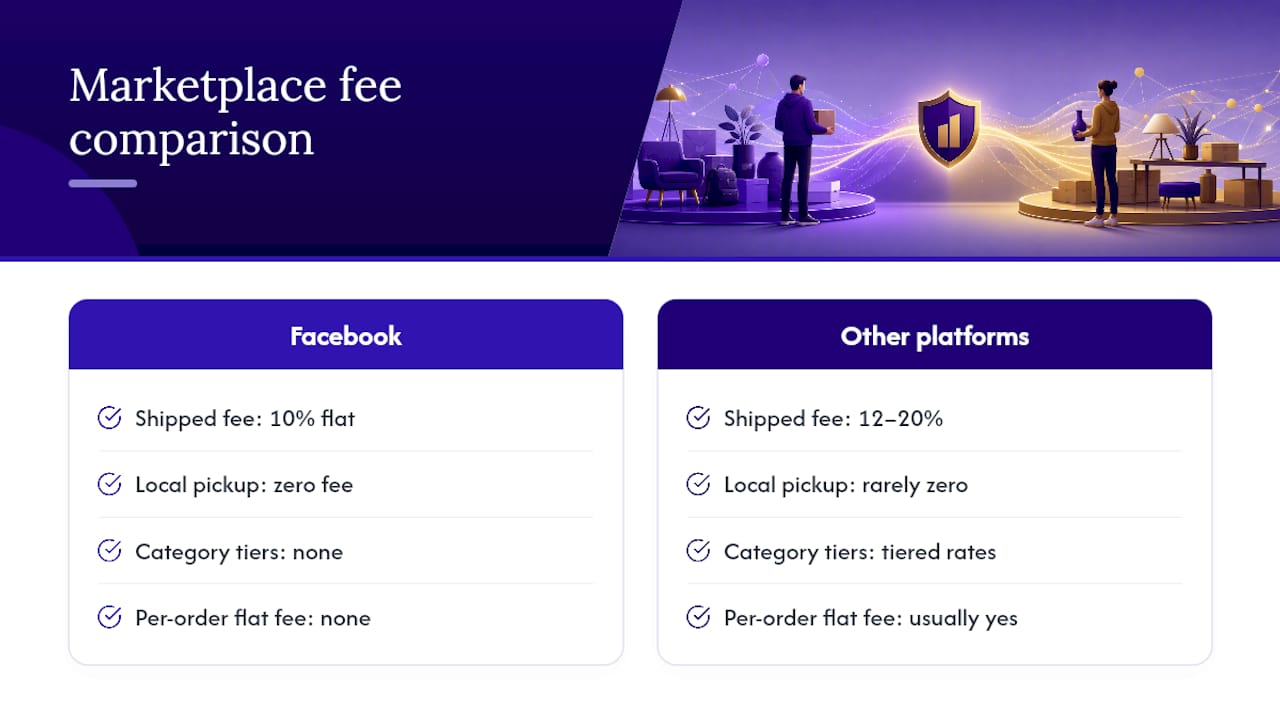 Comparison diagram of marketplace fees