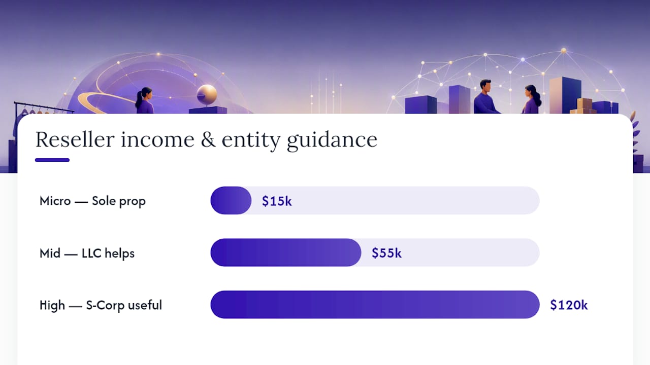 Comparison of three reseller tax scenarios