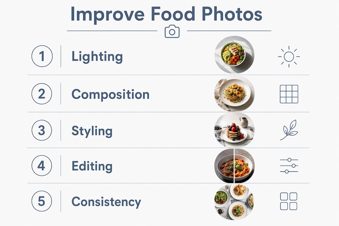 Infographic on improving food photography for social media
