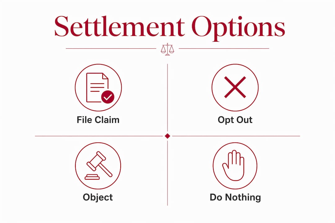 Infographic showing legal options after receiving settlement notice