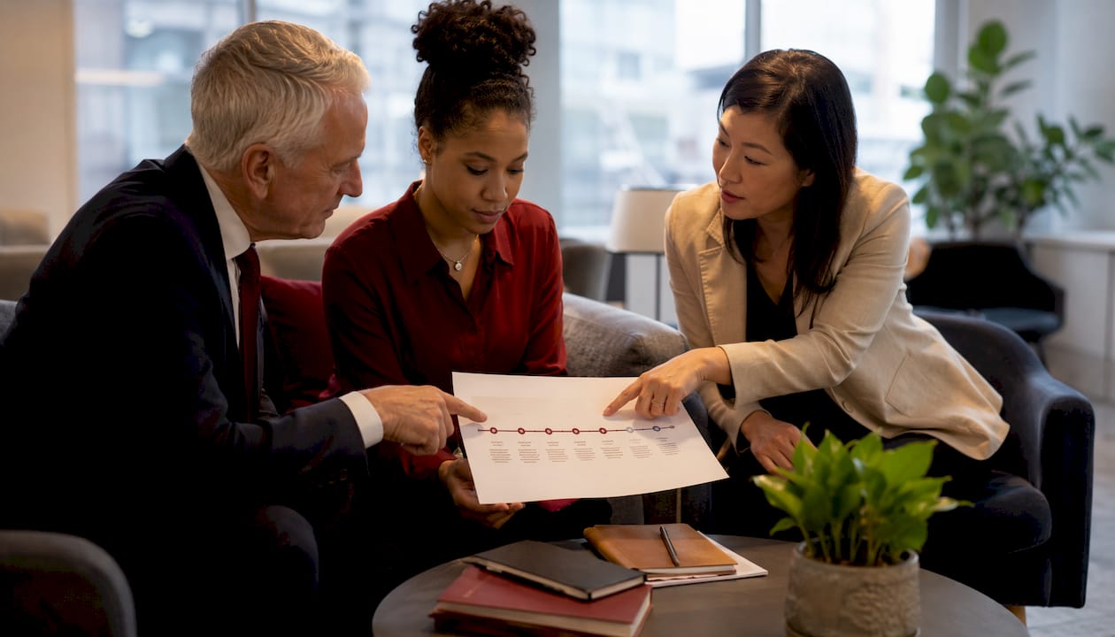 Team examining employment discrimination deadlines chart