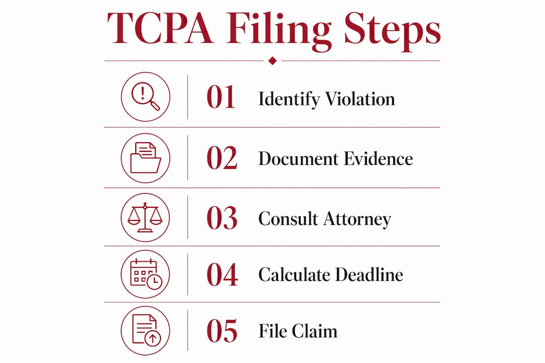 Infographic outlining TCPA filing steps