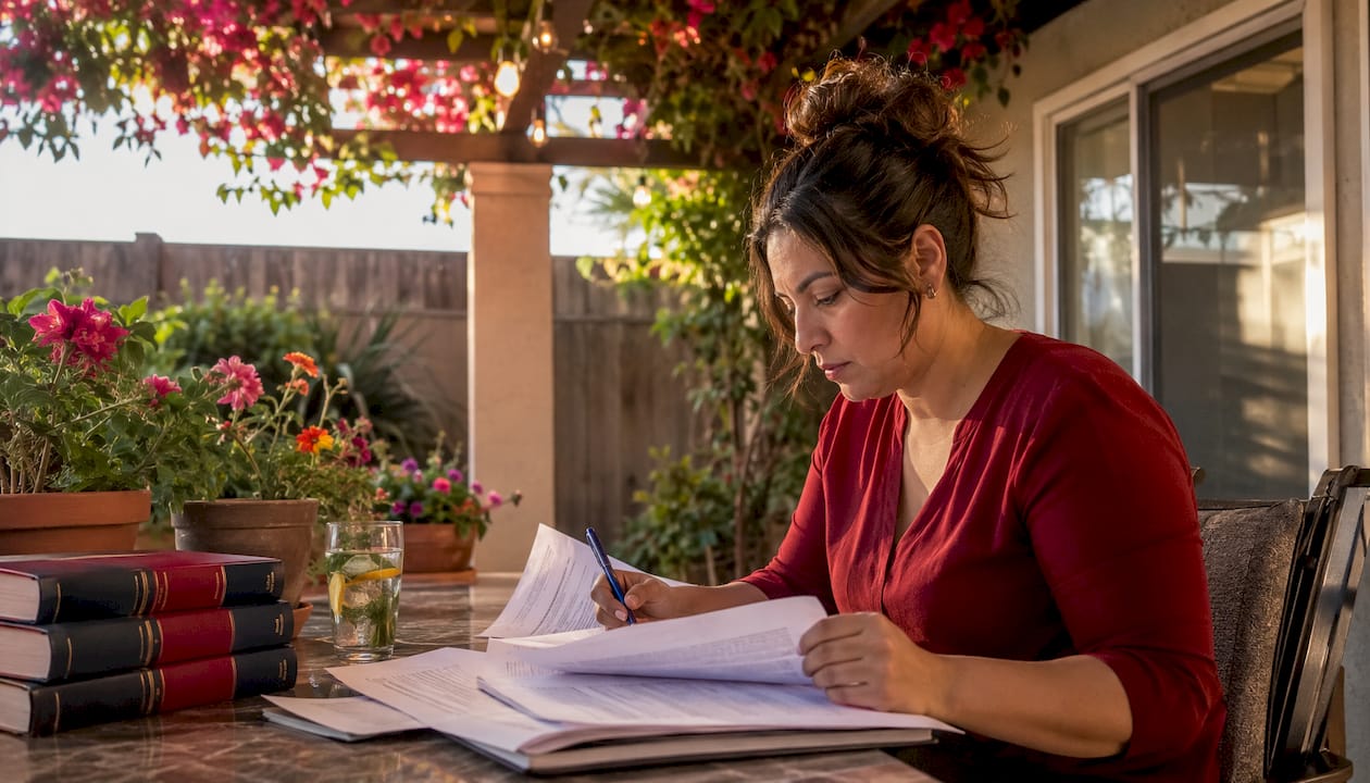 Legal assistant reviewing Section 1983 documents