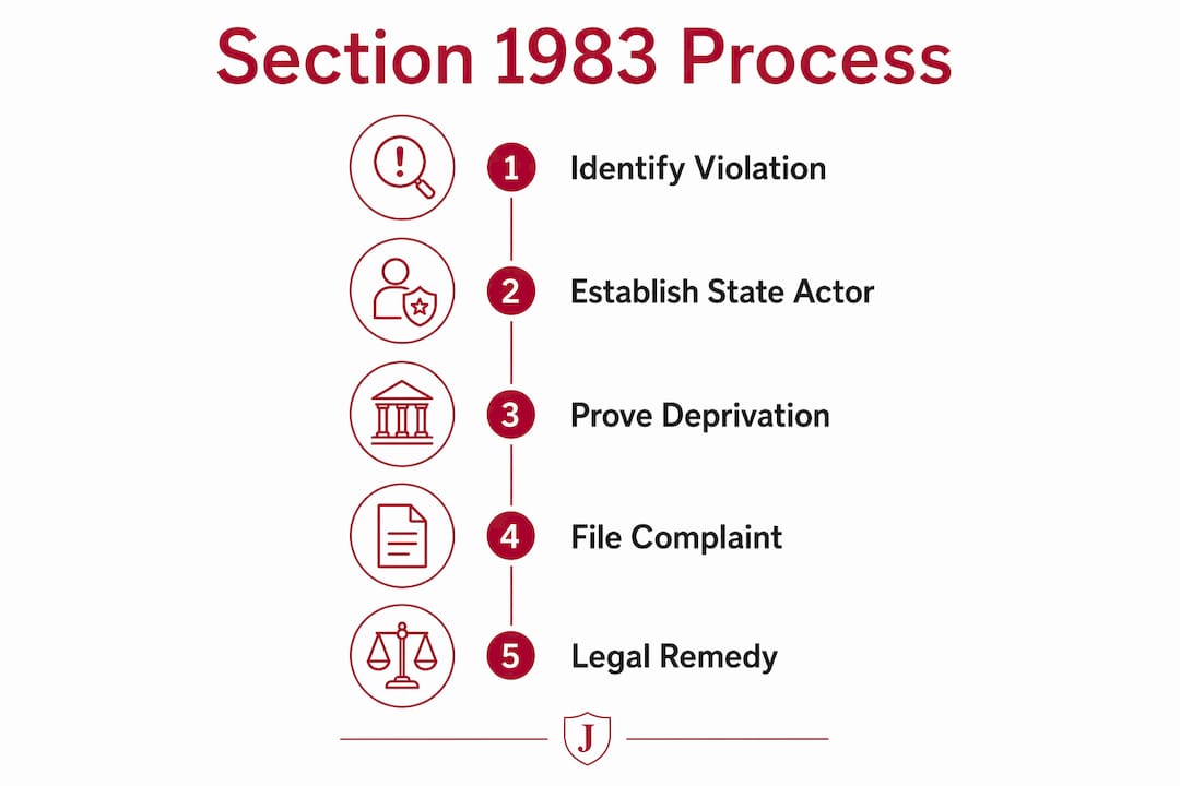 Infographic showing Section 1983 claim process steps