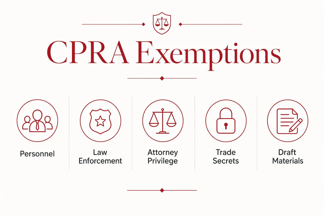Infographic showing hierarchy of main CPRA exemptions