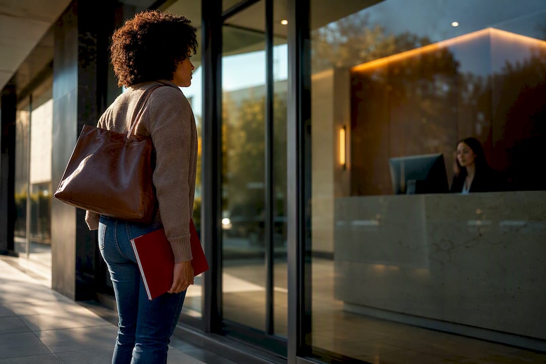 Prospective tenant outside California leasing office