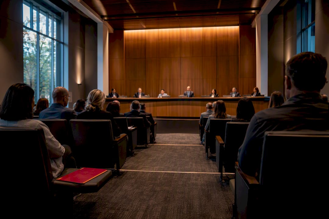 Public meeting in California council chamber