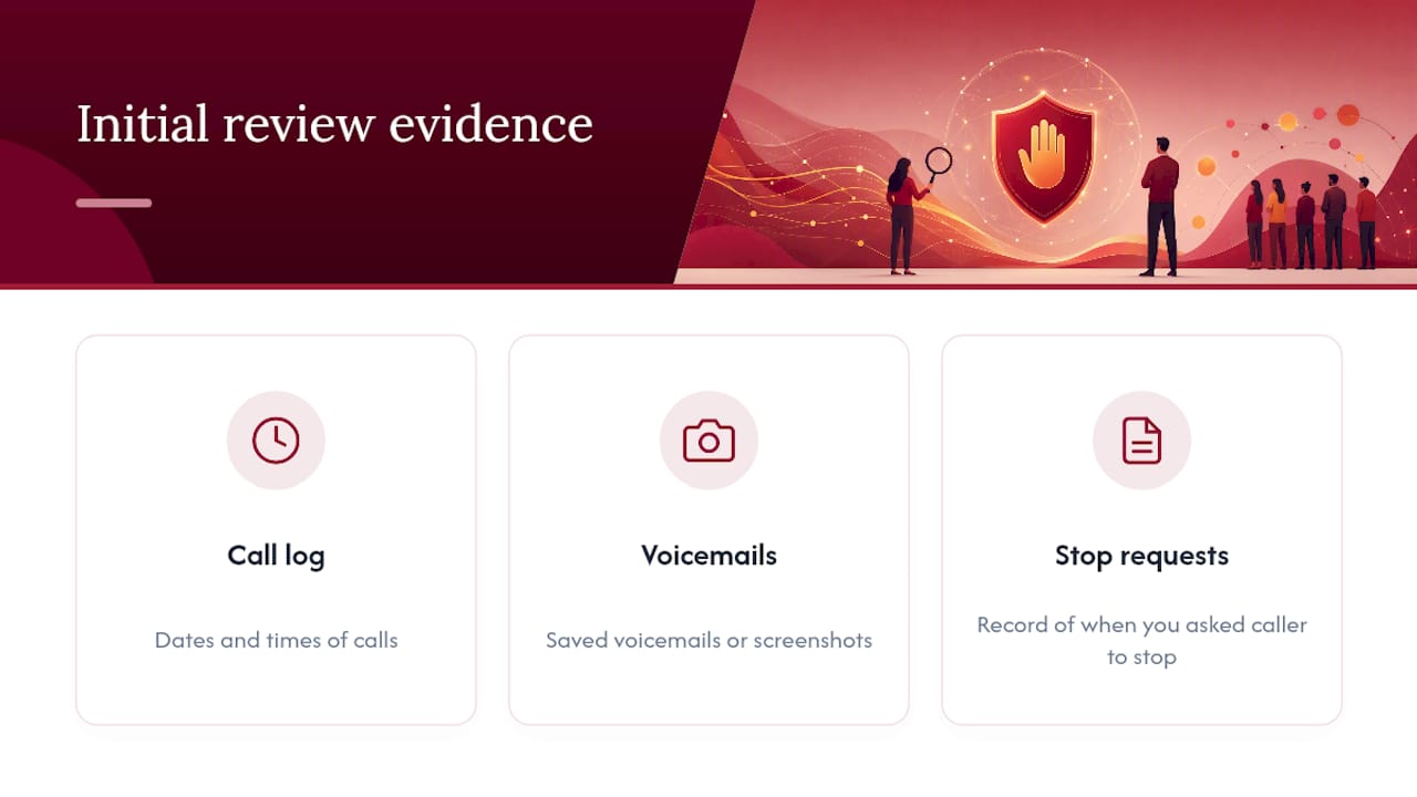 Three types of telemarketing violation evidence