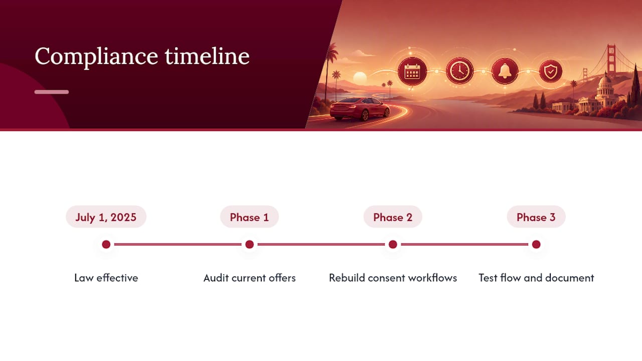 Three-phase auto renewal compliance timeline
