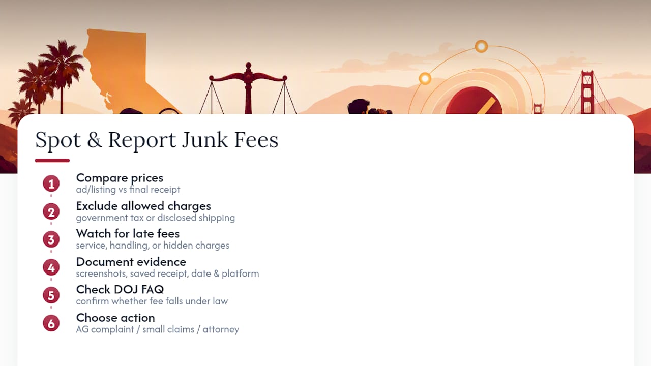 Steps for documenting and reporting junk fees