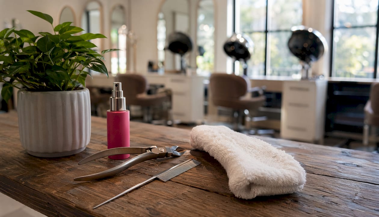 Specialized keratin bond removal tools on counter