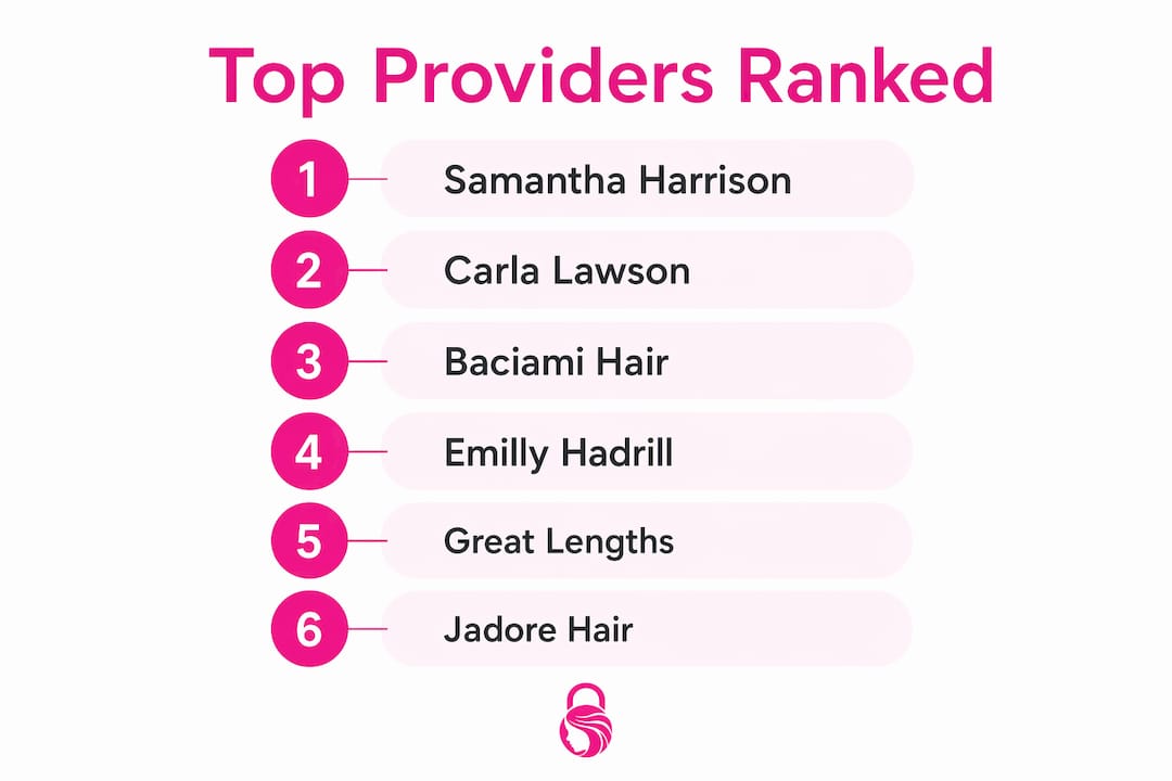 Infographic ranking top Australian hair extension providers