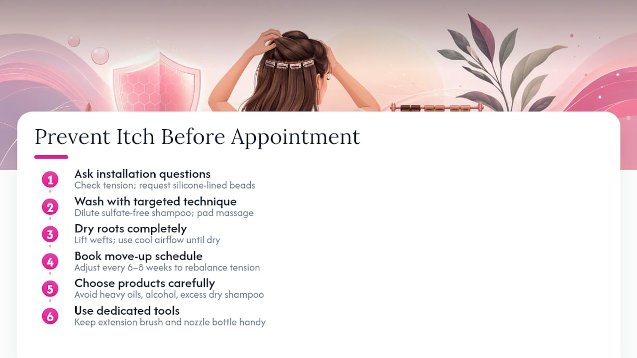 How to Prevent Itchiness With Hair Extensions — overview diagram