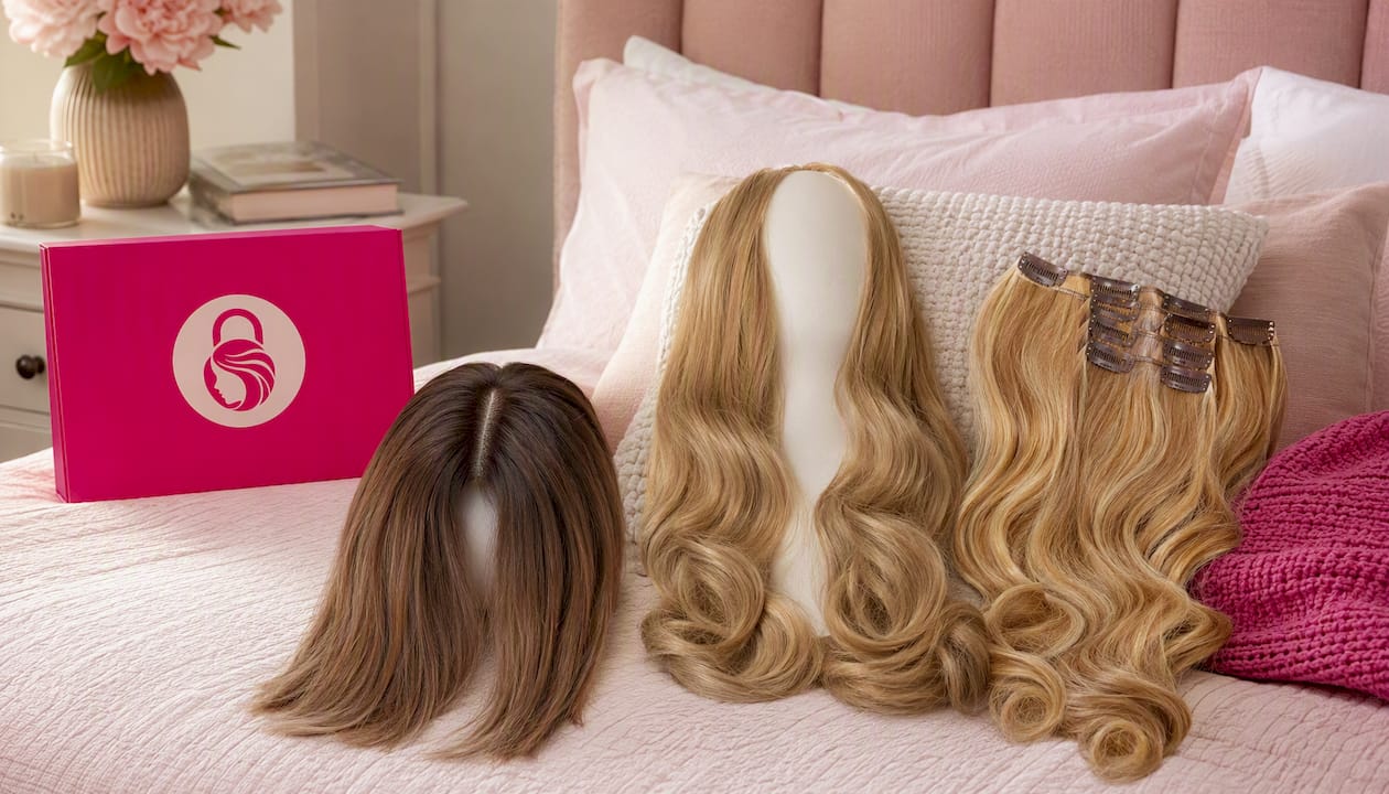 Top-Lock V Part Topper Russian Human Hair