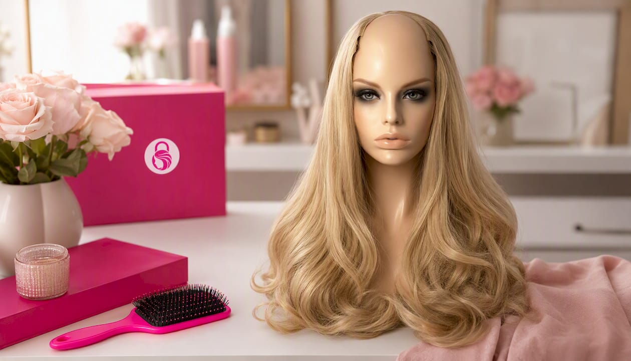 U Part Clip Hair Extensions | Blow Dry Wavy | Champagne Blonde | 24" length | 260 Grams THICK