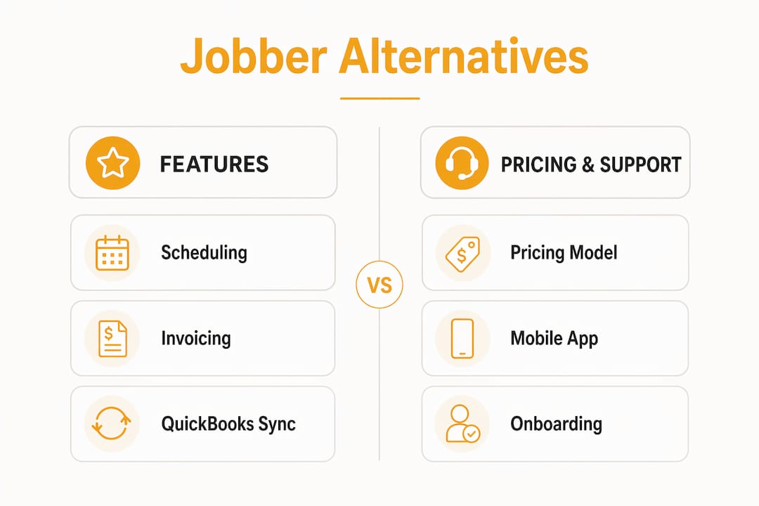 Infographic showing comparison of Jobber alternatives