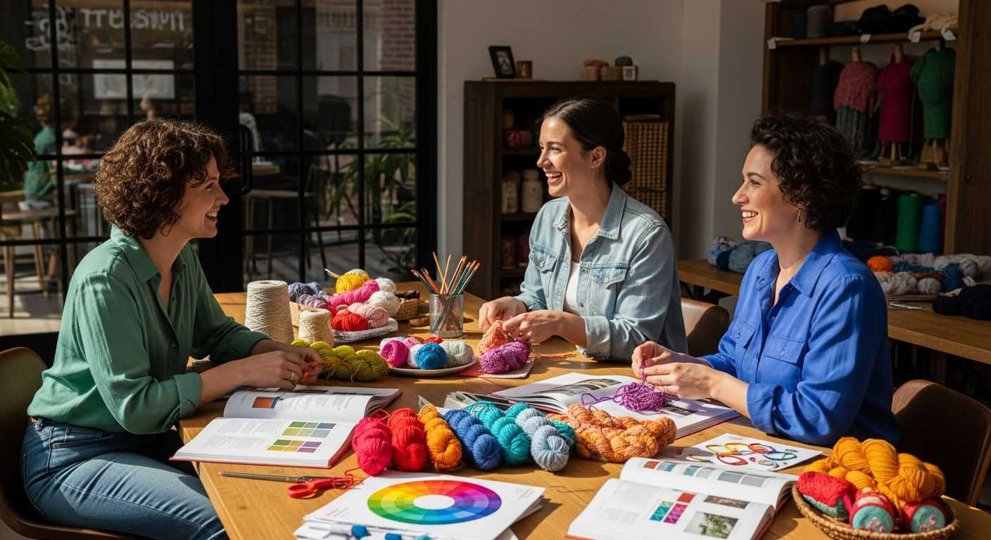 yarn color combinations, craft studio, creative group