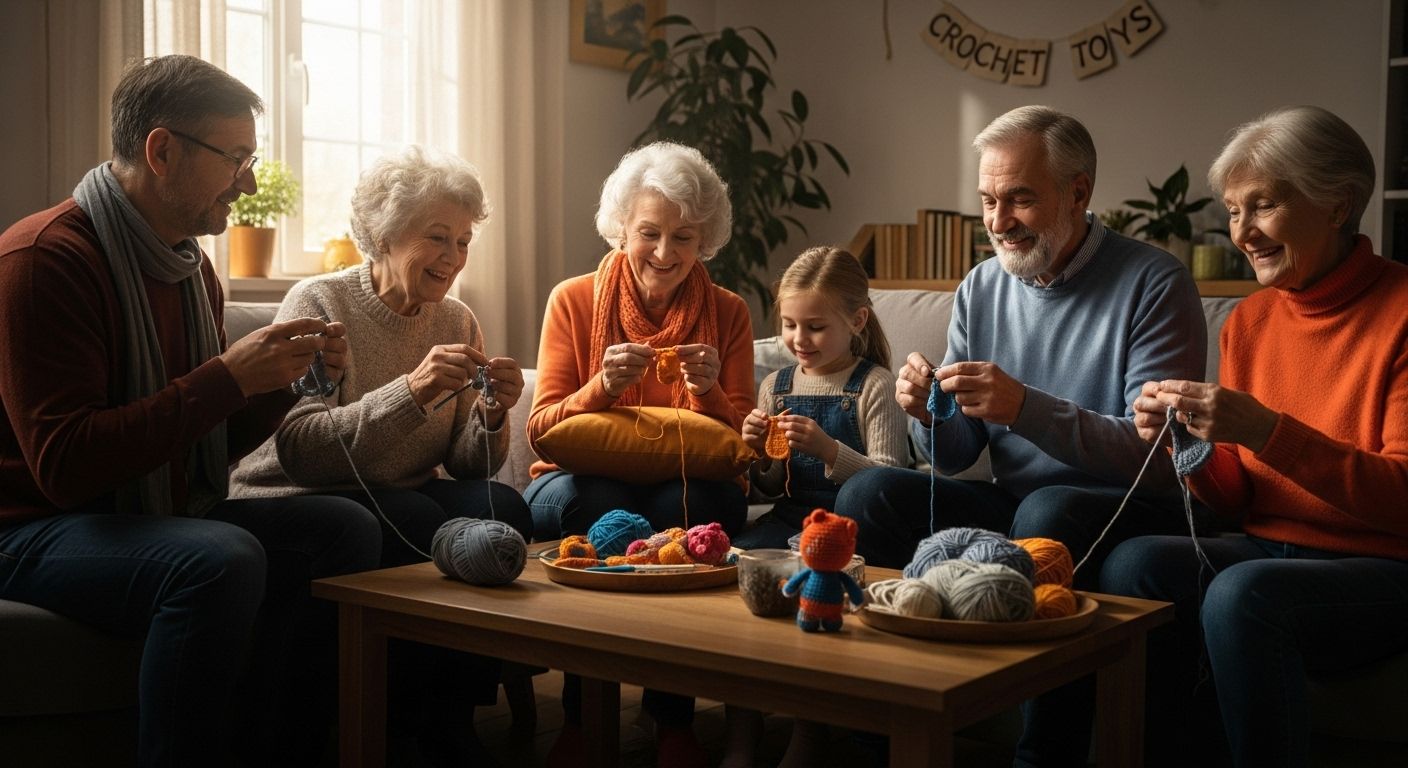 people making amigurumi