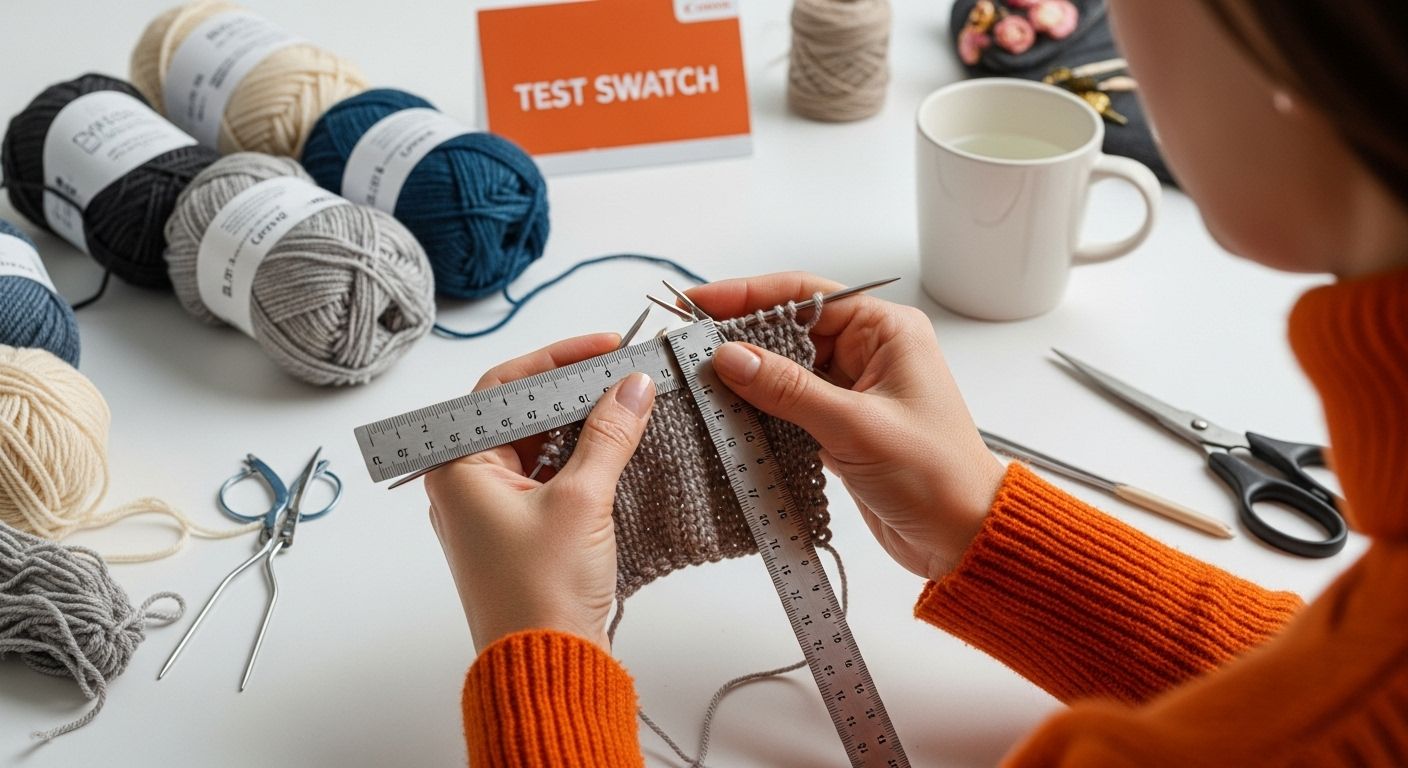 knit test swatch process
