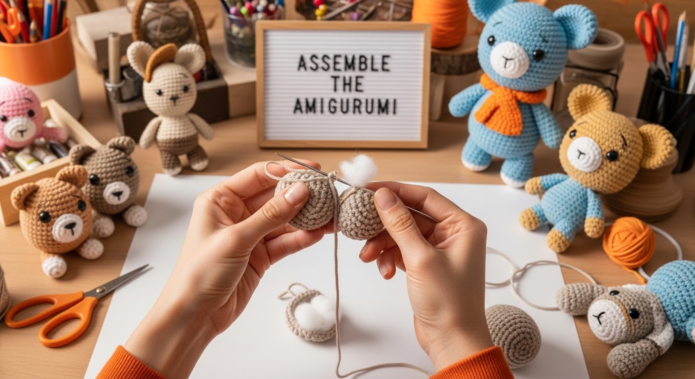 crochet amigurumi assembly