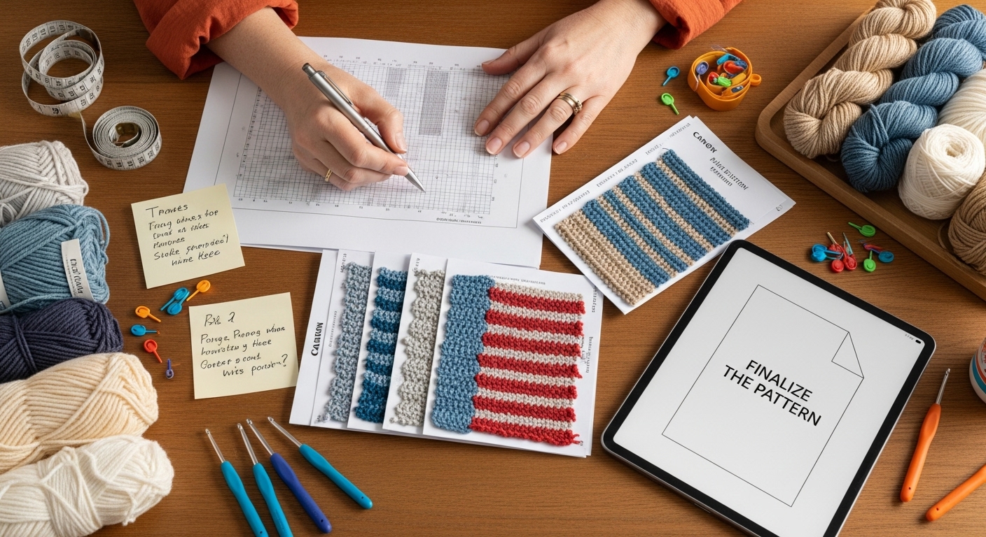 crochet pattern adjustment finalizing