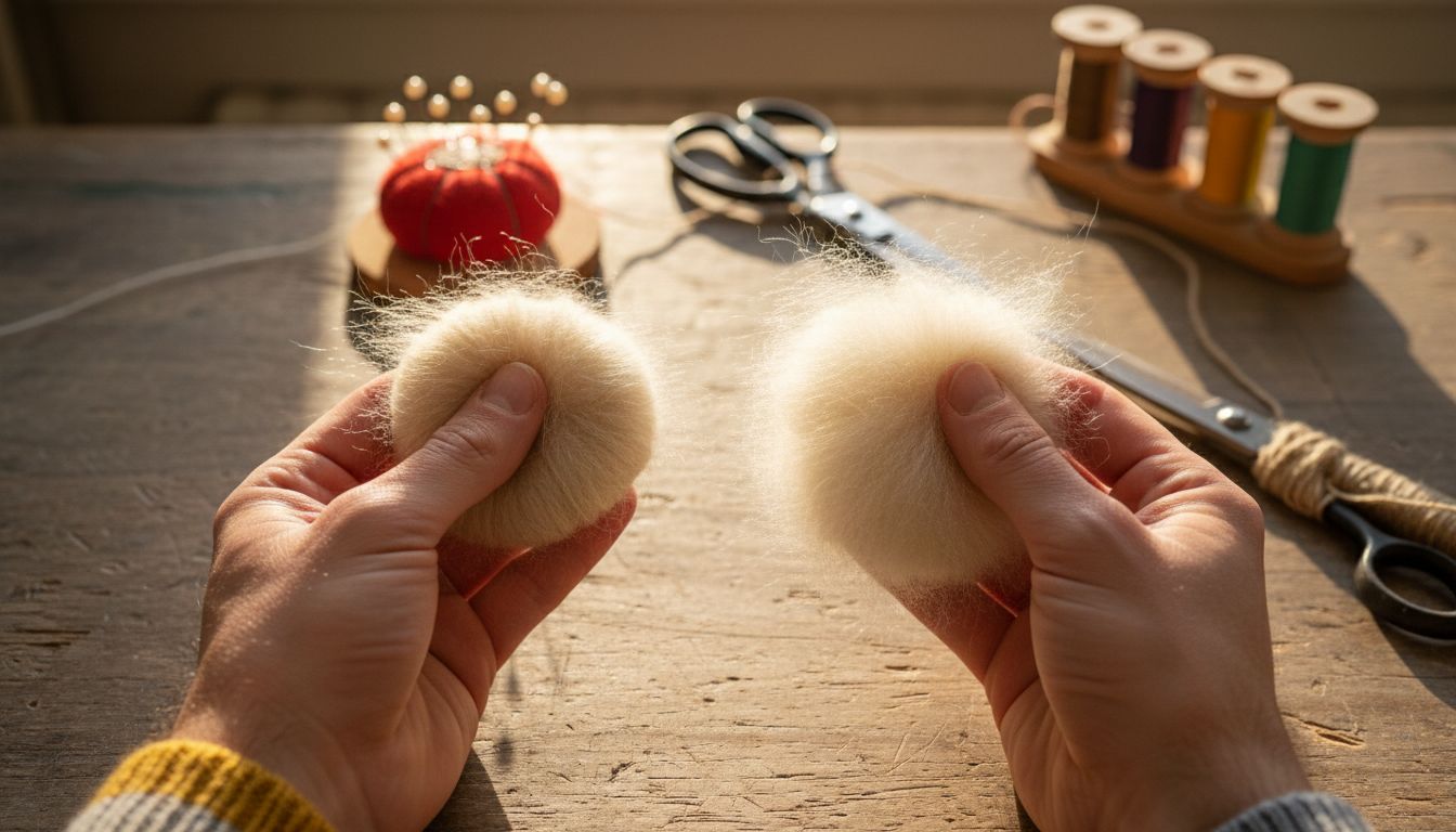 Comparing alpaca and mohair yarn halos