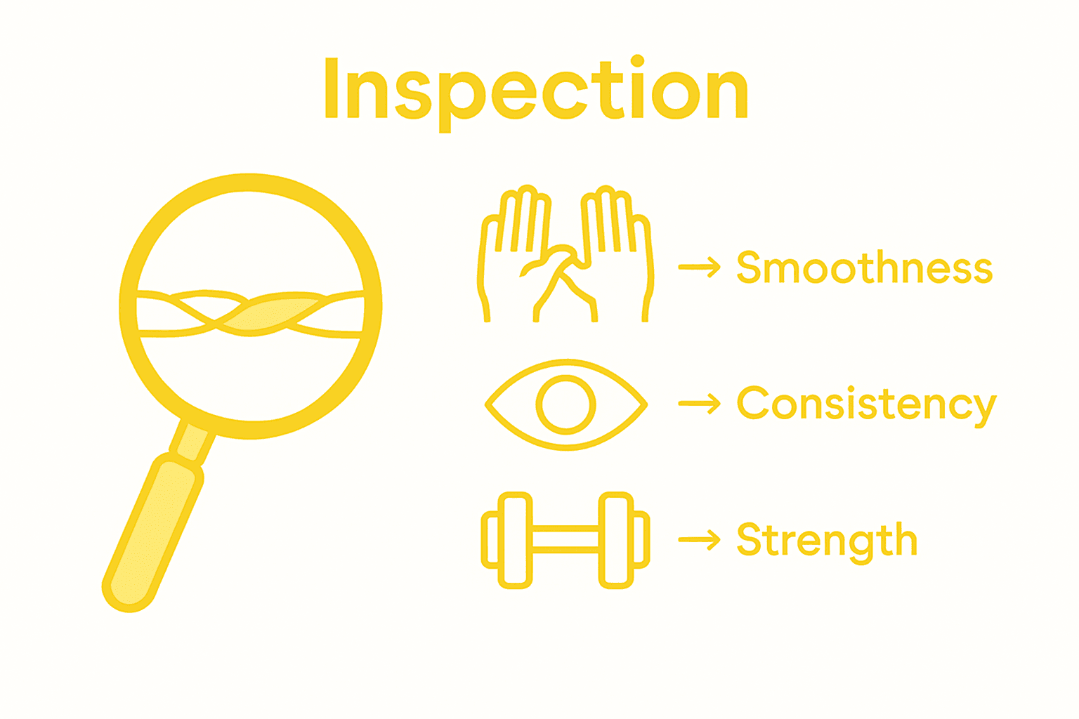 Infographic showing yarn join assessment steps