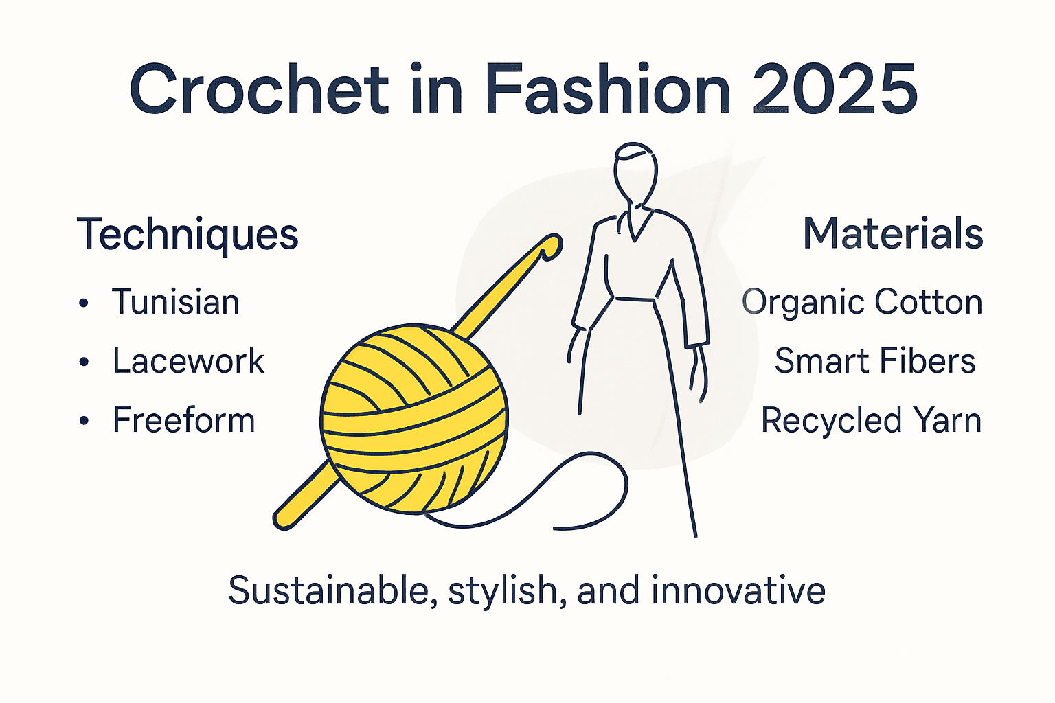 Infographic highlighting crochet fashion trends 2025