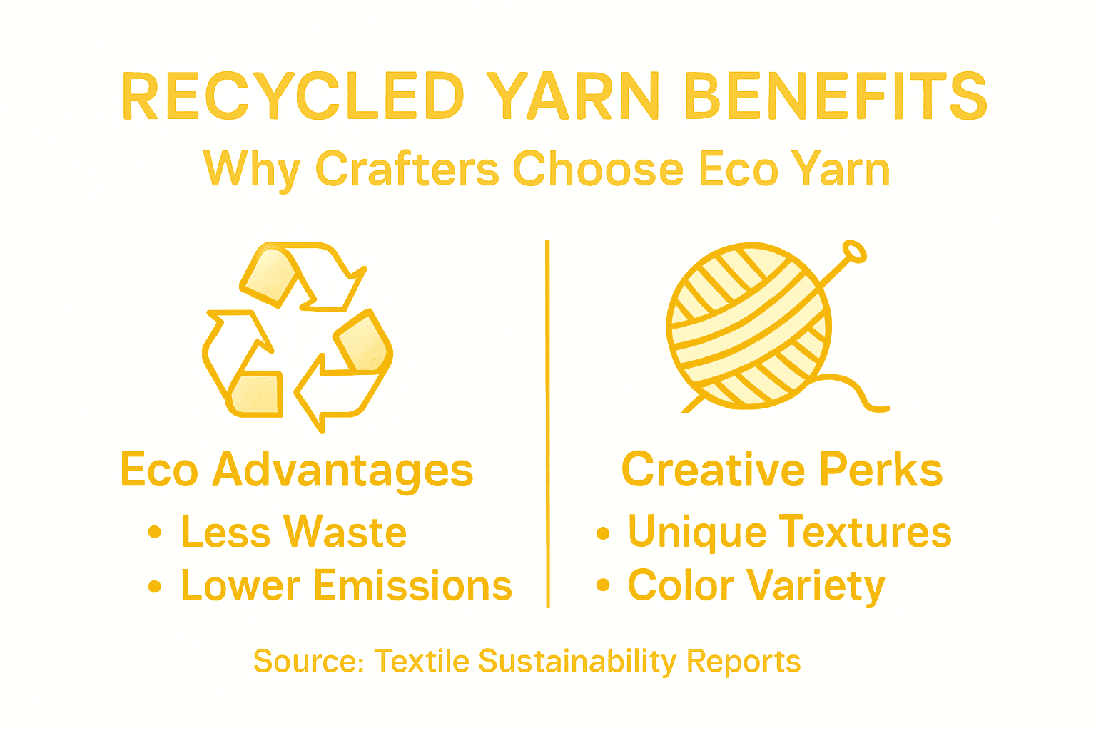 Infographic showing recycled yarn’s creative and eco benefits